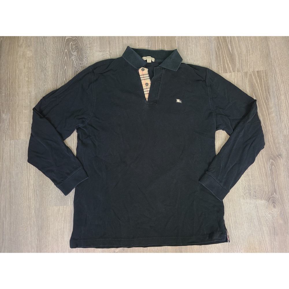 Burberry London Long Sleeve Polo Shirt Nova Check Quiet Luxury Elevated Basics